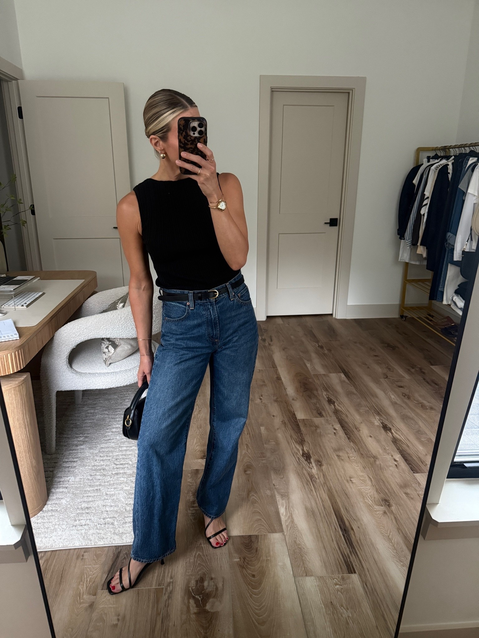 Wearing small tank, 25/reg jeans, small belt, heels tts

#LTKgrwm #LTKootd #LTKOver40