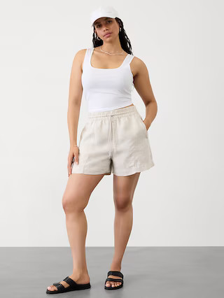 Retreat Linen Mid Rise Short | Athleta
