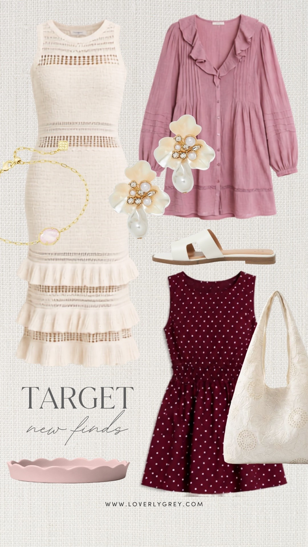 So many pretty Target finds for dressing up! 💕 From ruffle dresses and polka dots to floral earrings, simple sandals, and feminine accessories, these pieces are perfect for date nights, showers, brunch, and early fall events.

#LTKootd #LTKBeauty #LTKSeasonal