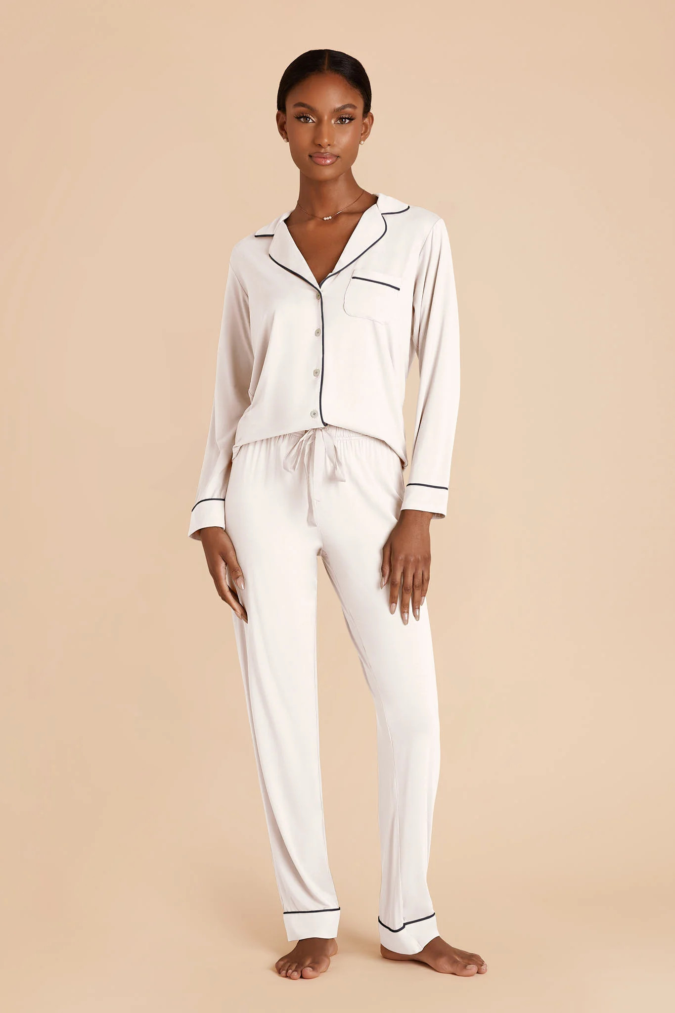 Jenna Bamboo Pajama Set in Ivory | Birdy Grey | Birdy Grey