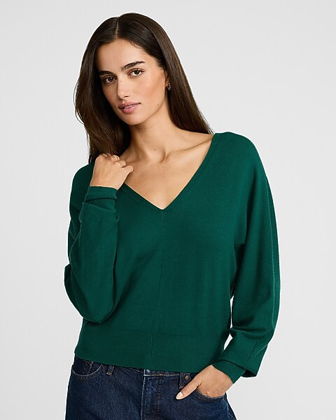 Airy Soft V-Neck Dolman Sleeve Sweater | Express