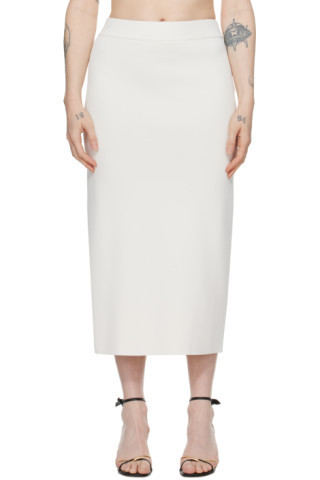 White Solange Midi Skirt | SSENSE