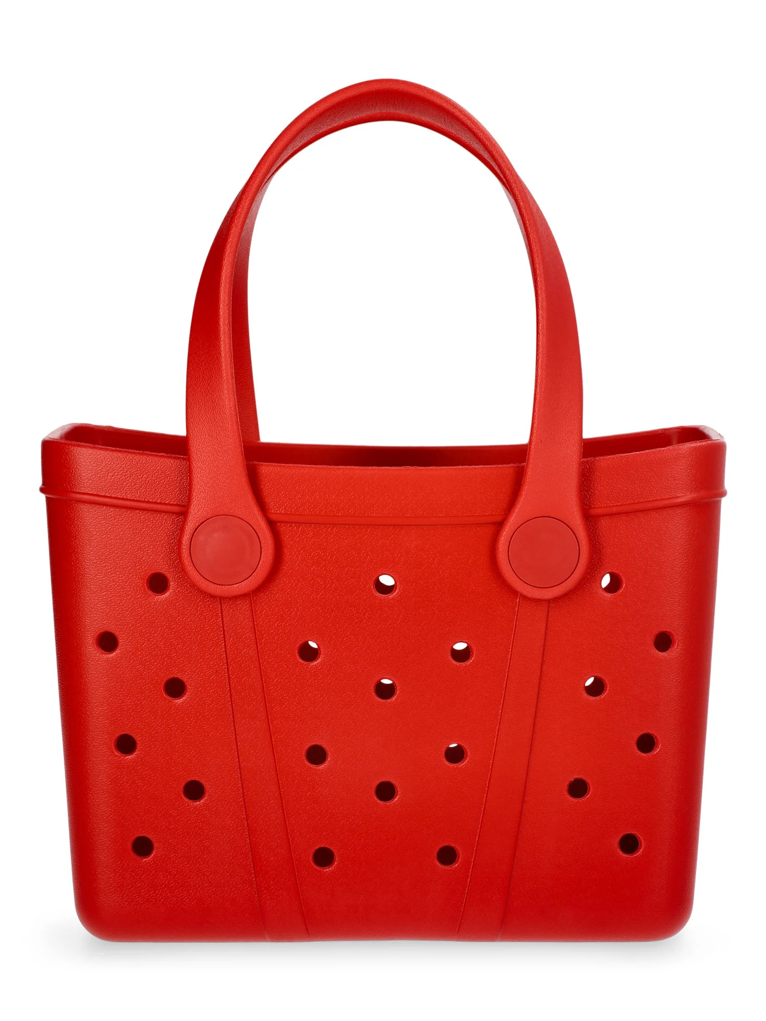 Time and Tru Women's Lightweight Mini Beach Tote Bag, Red | Walmart (US)