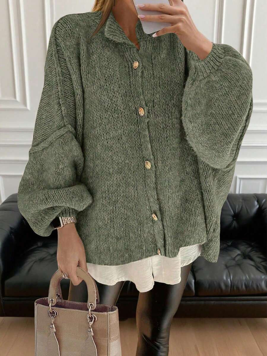 Freeform Autumn New Women Sweater, Loose Cardigan, Knitted Collegiate Commute Business Casual Ele... | SHEIN