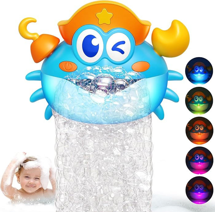 Bath Toys,Light Up Baby Bath Toys Bath Bubble Machine with Colourful RGB Light Great Birthday for... | Amazon (US)