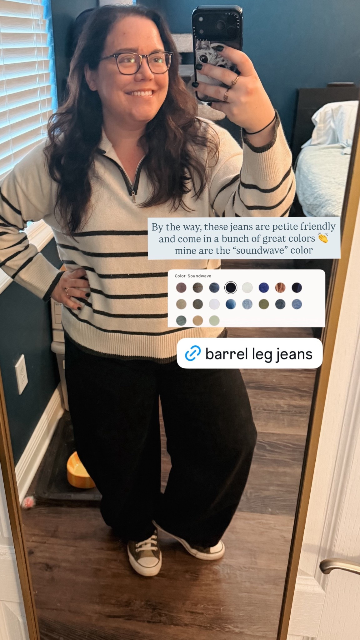 Free People petite friendly barrel jeans and available in a bunch of colors! True to size, but definitely slimmer through the waist, so size up if you want a looser fit there.

#LTKgrwm #LTKMidsize #LTKPetite
