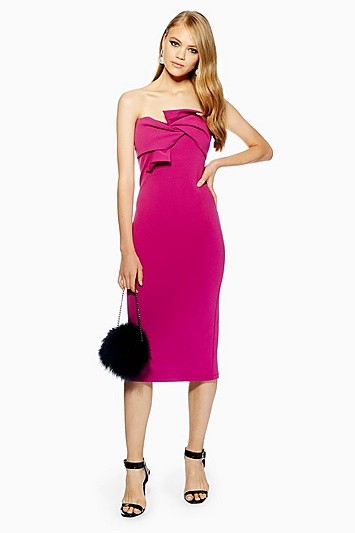 Bow Twist Midi Dress - Pink | Topshop US