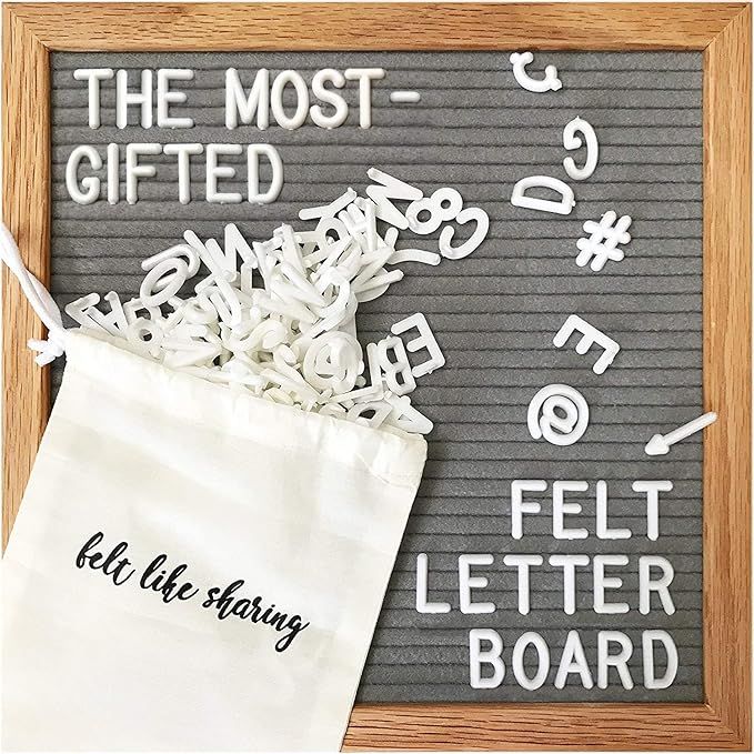 Gray Felt Letter Board, 10x10 inches Changeable Letter Board + 300 White Plastic Letters, Warm Oa... | Amazon (US)