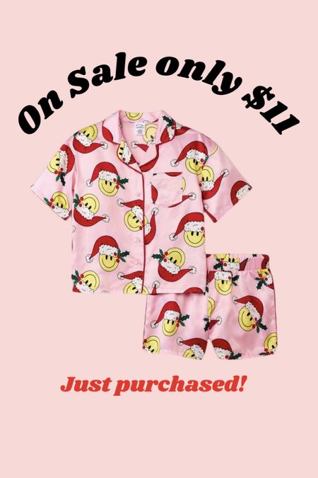 The cutest Christmas pajamas that are affordable too! Just purchased for my 10 year old daughter ! They come in a long sleeve and pant version too!

$11 on sale! 

#LTKHoliday #LTKCyberWeek #LTKkids