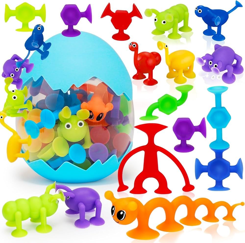Suction Cup Toys Kids Bath Toy Easter Egg Filler Basket Stuffer Sensory Treat Gift for 3 4 5 6 Ye... | Amazon (US)