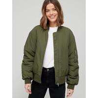 V by Very Classic Bomber Jacket - Khaki | Very (UK)