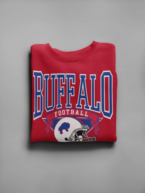 Buffalo Football Sweatshirt | Vintage Style Buffalo Football Crewneck Sweatshirt | Football  Swea... | Etsy (US)
