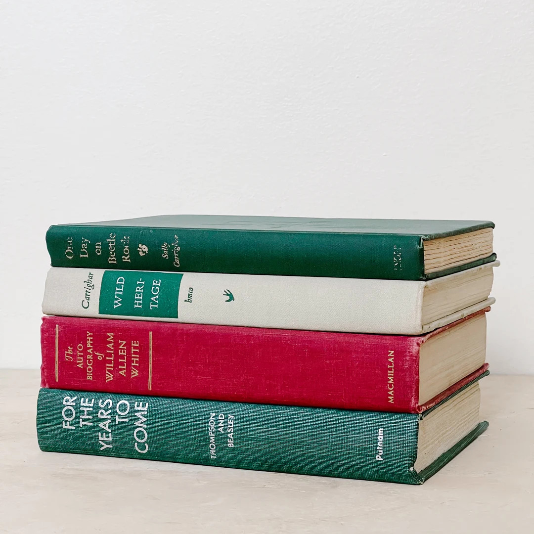 Set of 4 Vintage Holiday Book Stack Vintage Christmas Books - Etsy | Etsy (US)