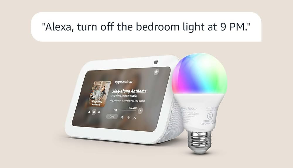 Echo Show 5 with Amazon Basics Smart Color Bulb | Amazon (US)