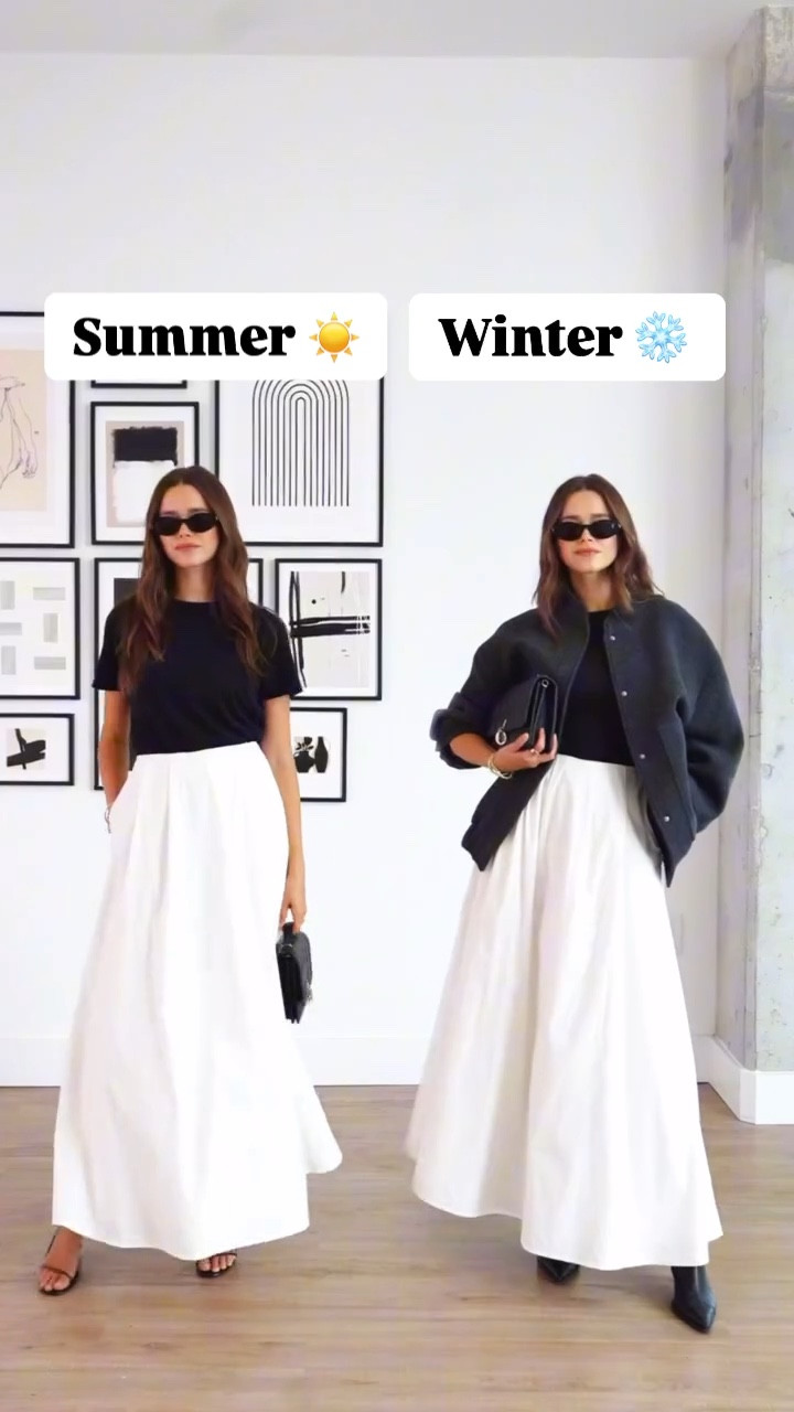 One outfit, two seasons ☀️❄️ Proof that good base pieces are all you need — just add layers (or lose them).

#LTKSeasonal #LTKStyleTip #LTKVideo