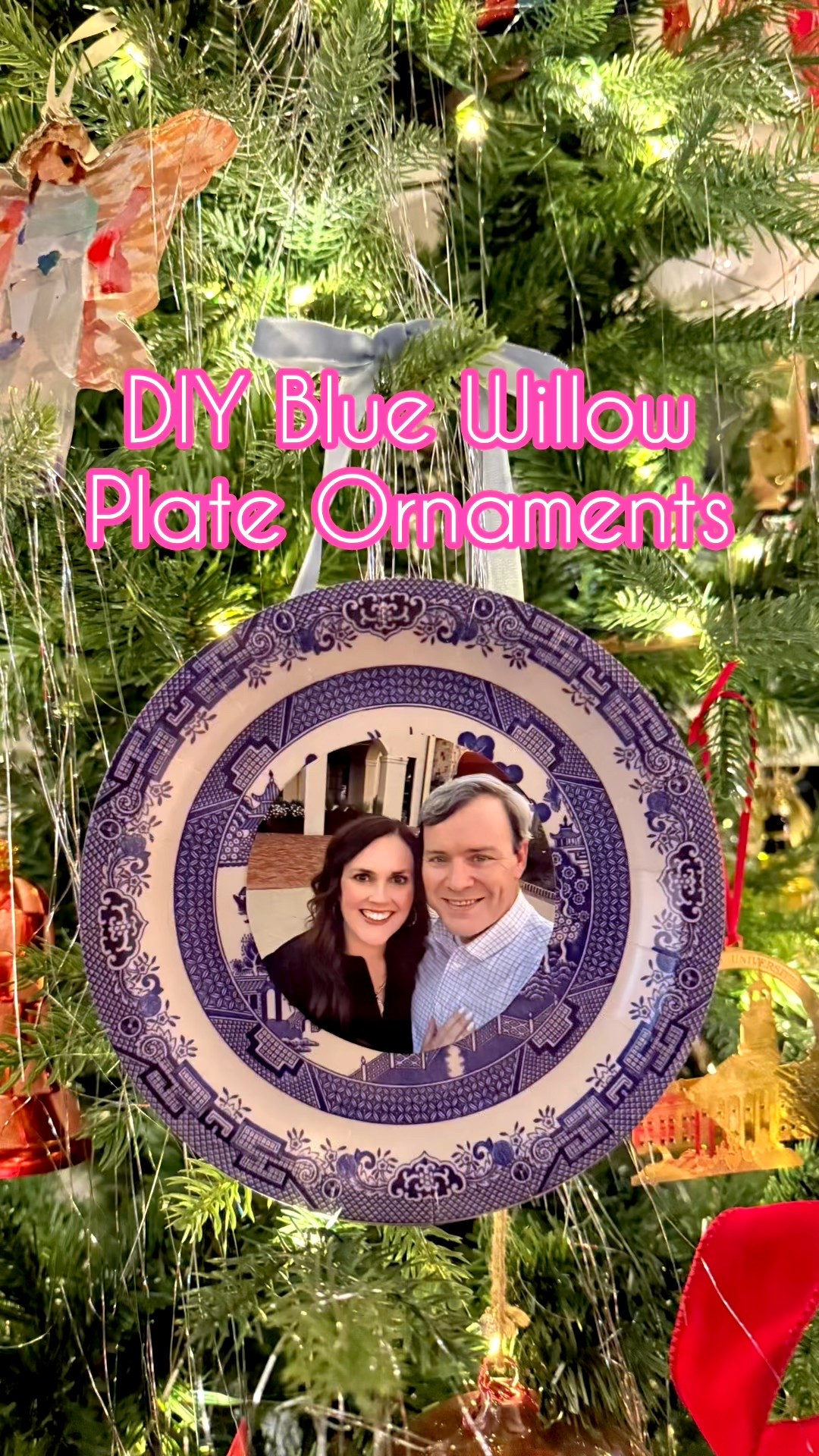 Where are my blue and white girls? This is such fun Christmas DIY, and I used my paper Blue Willow plates again for this project. 🎄💙🤍



#LTKHome #LTKSeasonal #LTKHoliday