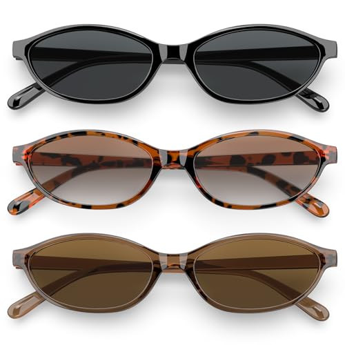 QALLY Retro Oval Womens Sunglasses Cat Eye Sunglasses for Women: Chic 90s Sunnies Lightweight Trendy UV protection Sun Glasses | Amazon (US)