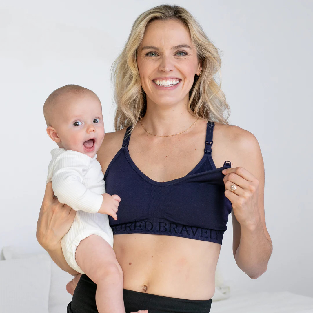 Sublime® Hands-Free Pumping & Nursing Sports Bra | Navy | Kindred Bravely