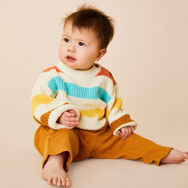 HARVEST KNIT SWEATER, 18-24 MONTHS | Indigo (CA)