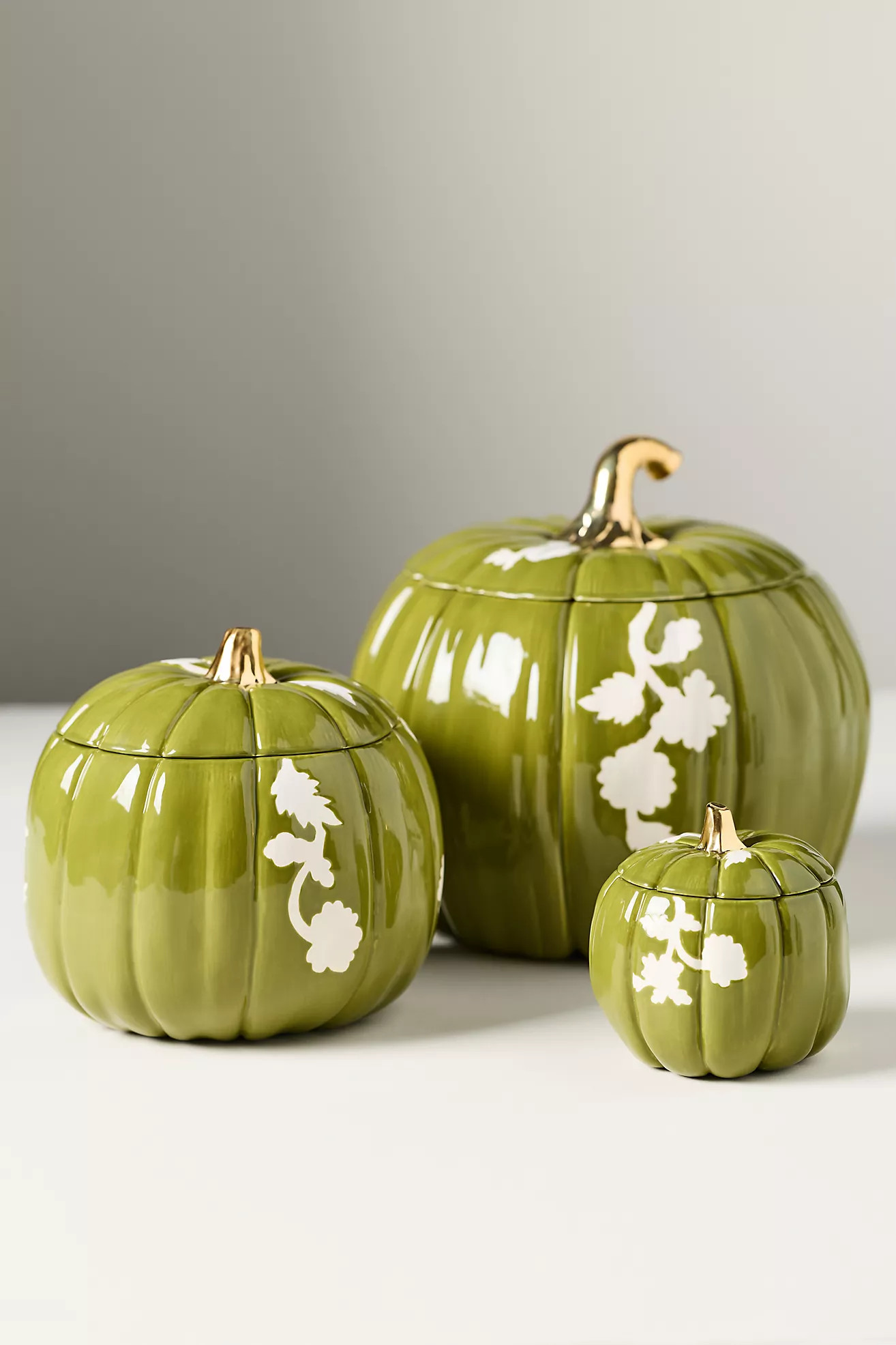 Floral Ceramic Pumpkin Vessel | Anthropologie (US)