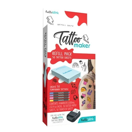 Hello Blink Tattoo Maker Custom Temporary Body Art Refill Pack for Kids Ages 8 and up. | Walmart (US)