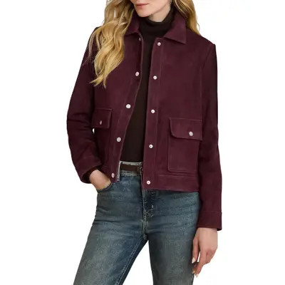 Snap Front Suede Jacket | Nordstrom
