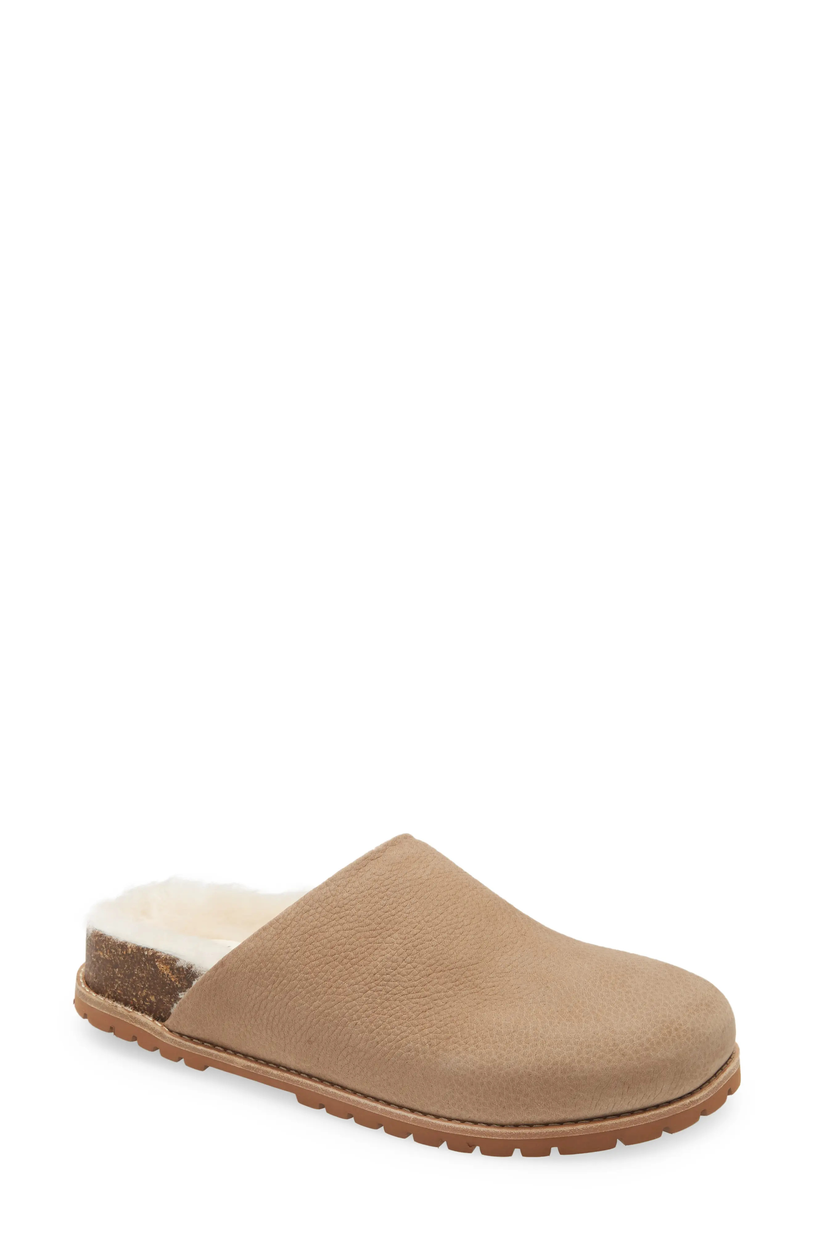 Women's Madewell Layne Shearling Clog Mule, Size 5 M - Brown | Nordstrom