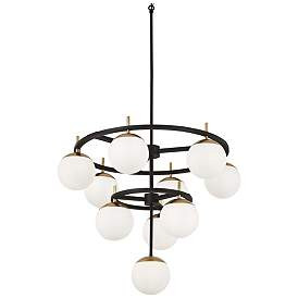 George Kovacs Alluria 30" Black and Gold 10-Light Modern Chandelier | Lamps Plus
