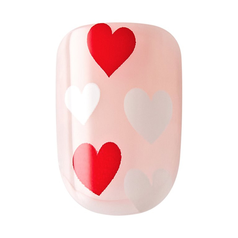KISS imPRESS Design Valentine's Day Press on Nails, Full Heart, Red, Short Squoval, 30 Count | Walmart (US)