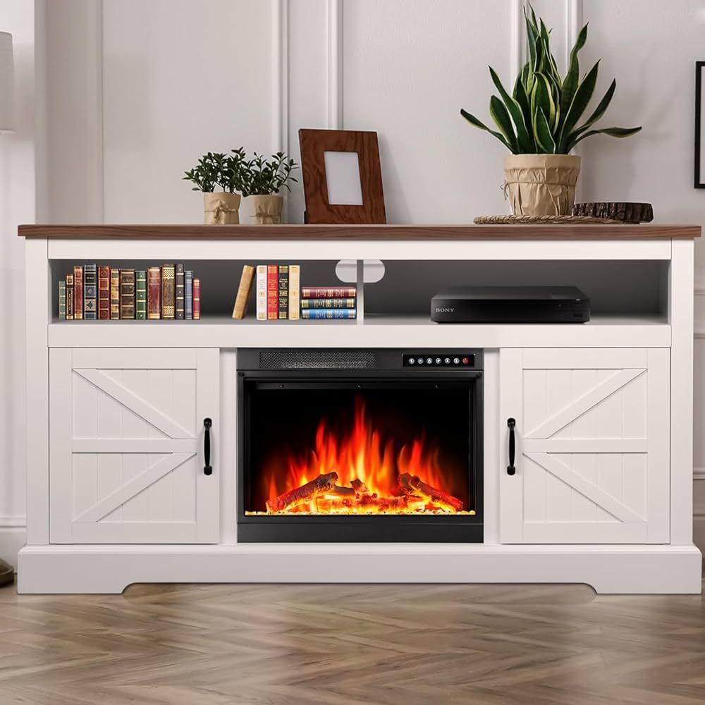 Amazon.com: R.W.FLAME Electric Fireplace, 60''Fireplace TV Stand with Freestanding Electric Firep... | Amazon (US)