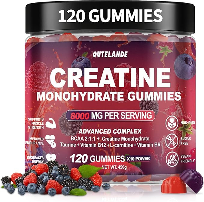 Creatine Monohydrate Gummies for Men & Women, Creatine Supplement for Enhanced Muscle Growth, Ene... | Amazon (US)