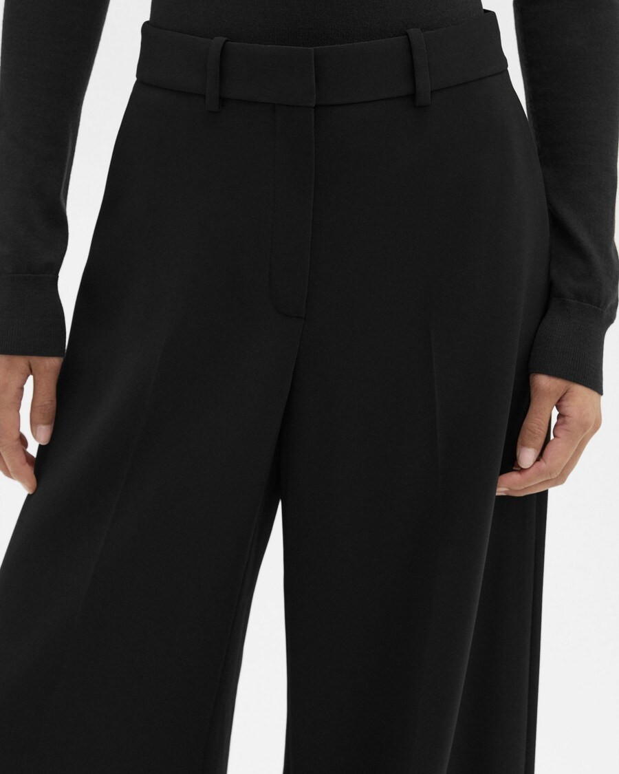 High-Waist Wide-Leg Pant in Admiral Crepe | Theory