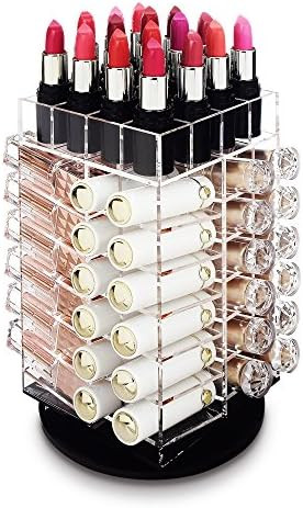 Ikee Design Premium Acrylic Rotating Cosmetic Lipstick Organizer Tower for 64 Lipsticks, Spinning... | Amazon (US)