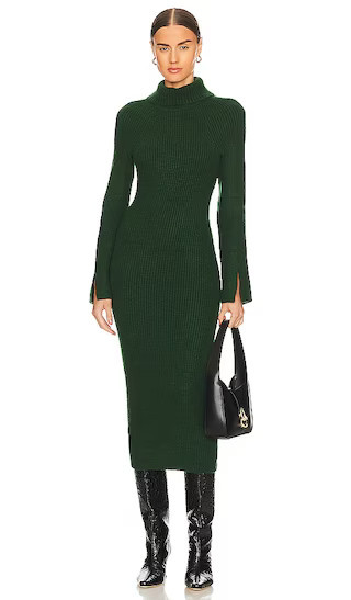 Coralie Knit Dress | Green Midi Dress Green Holiday Dress Green Christmas Dress Holiday Party Dress | Revolve Clothing (Global)