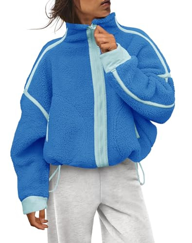 Nirovien Womens Oversized Fleece Jacket Fuzzy Sherpa Jackets | Amazon (US)
