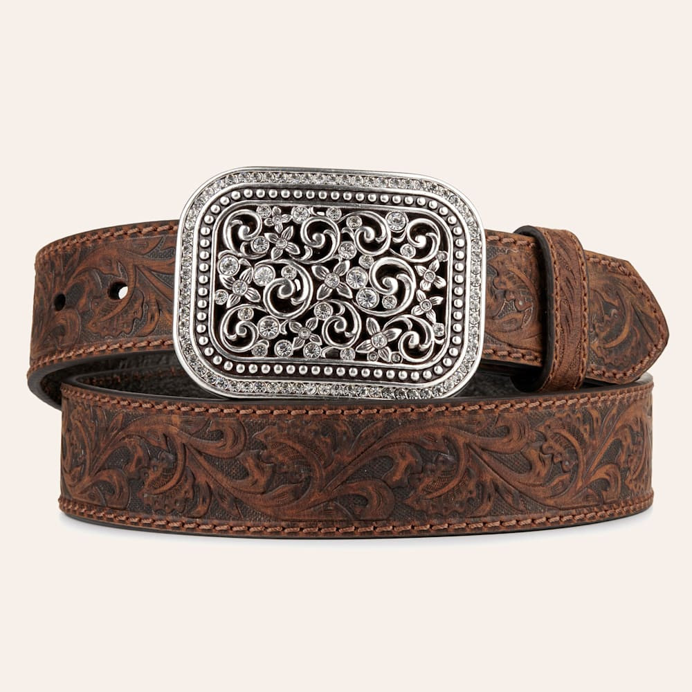 Ariat Women's Medium Brown Rhinestone Filigree Belt | Cavender's