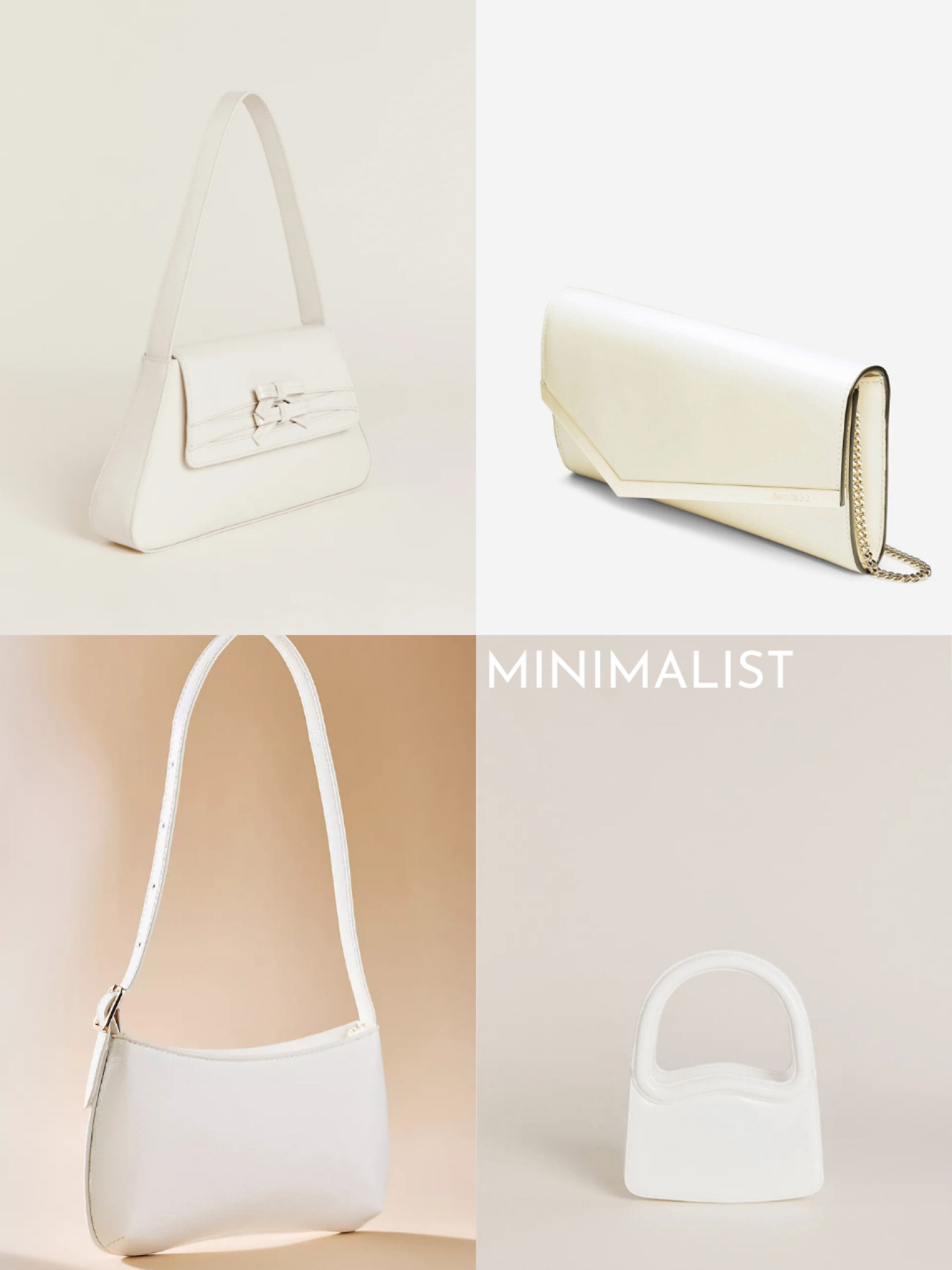 Bridal handbags: minimalistic bags 