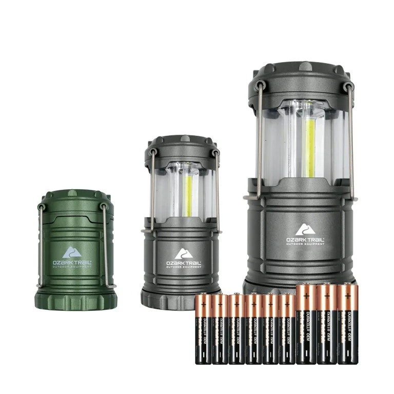 Ozark Trail LED Camping Lanterns 3 Pack with AAA & AA Batteries | Walmart (US)