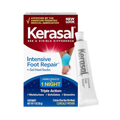 Kerasal Intensive Foot Repair Skin Healing Ointment, 1 Oz and Moisturizing Gel Socks, One Pair (Packaging May Vary) | Amazon (US)