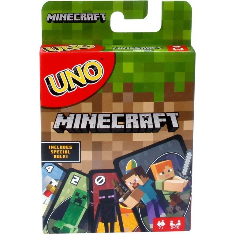Uno Minecraft themed Matching Card Game for 2-10 Players Ages 7Y+ - Walmart.com | Walmart (US)