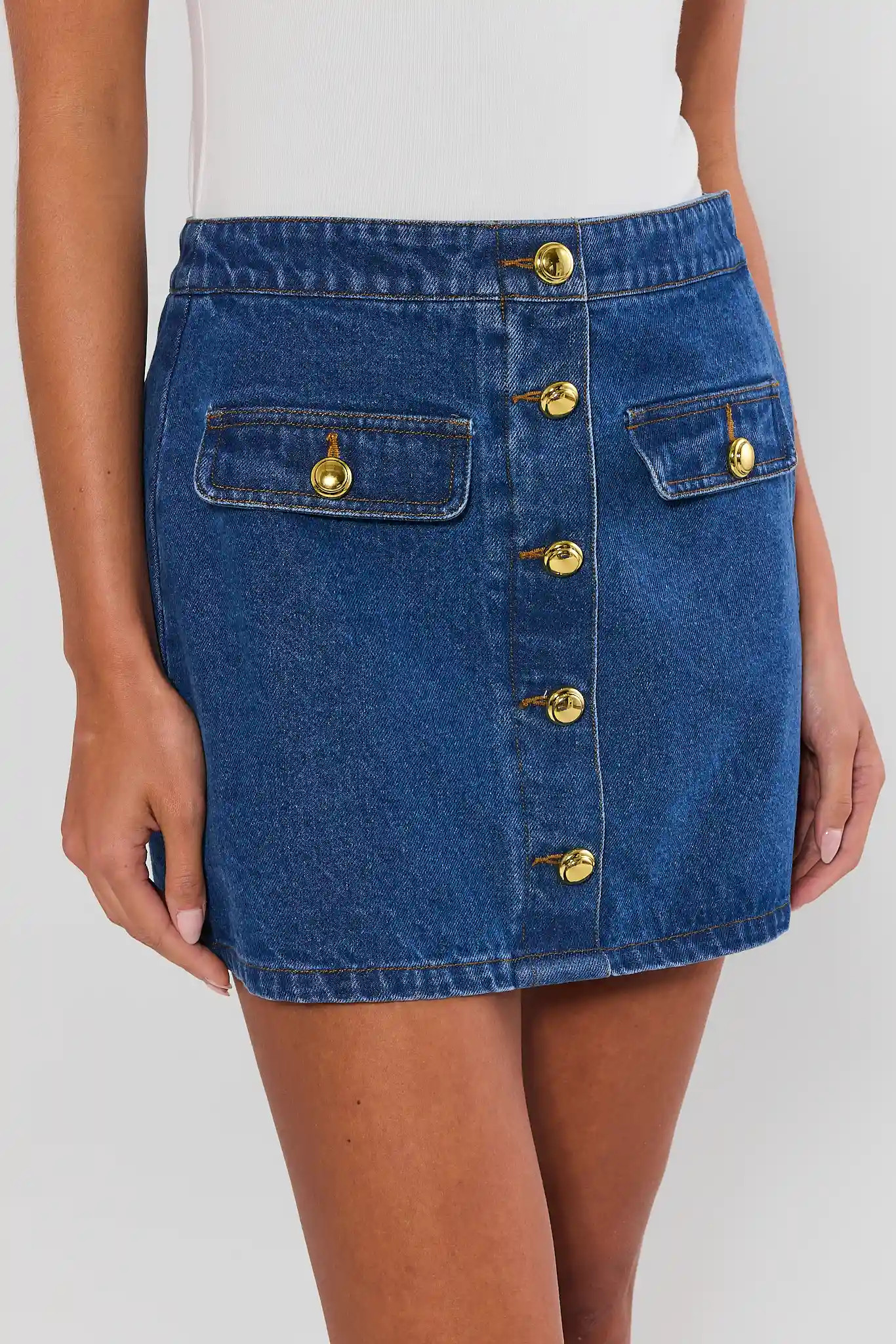 Vickie Denim Button Up Skirt | Avara