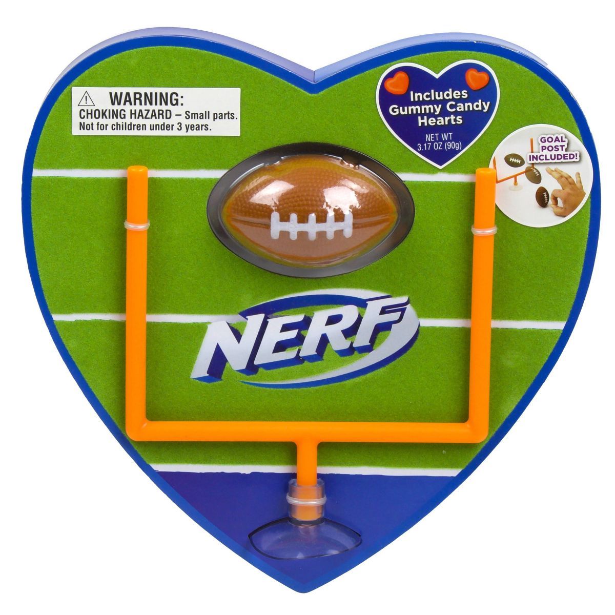 NERF Valentine's Heart Box with Football & Goalpost - 3.17oz | Target
