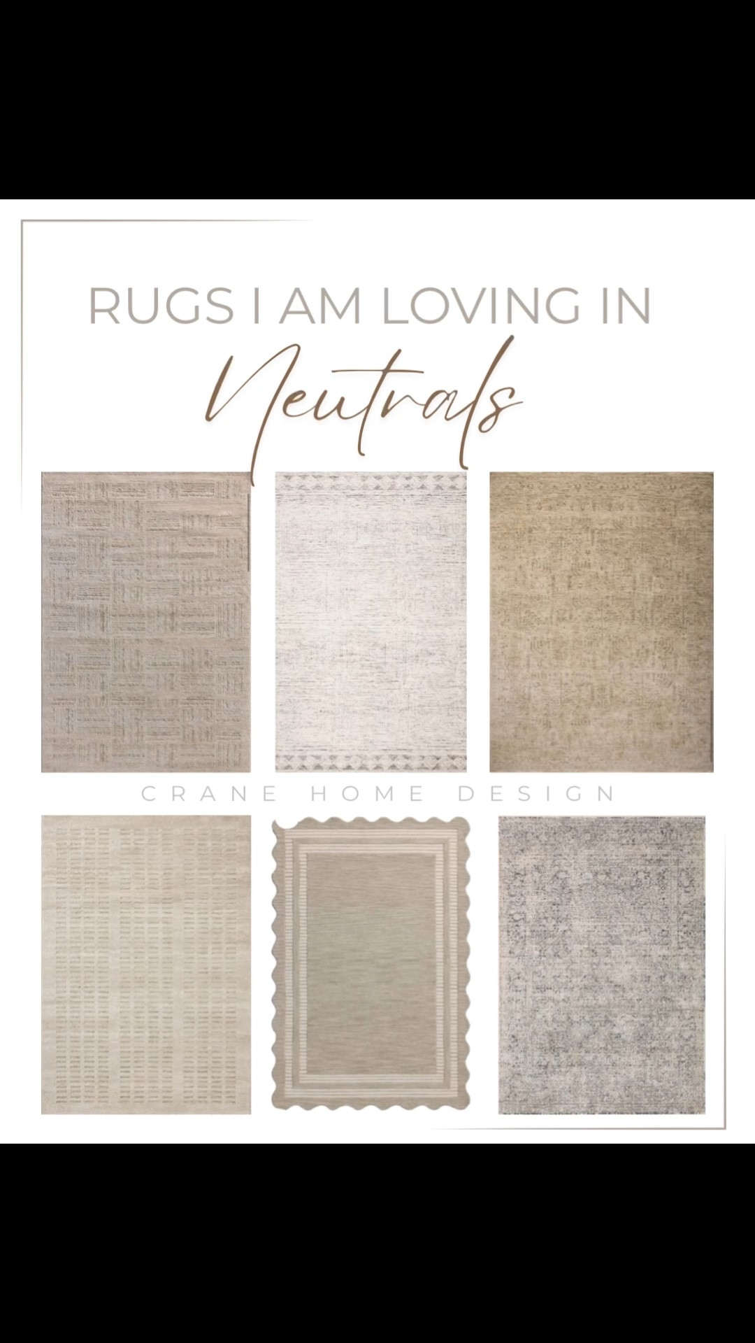 ✨ Neutral rug roundup! ✨ These are my favorite neutral rugs that truly work all year round. They blend beautifully with both gray and beige tones, making them perfect if you’re slowly transitioning your home to warmer neutrals.
Tap through and zoom in on the textures and designs — they’re even prettier up close! Each rug is timeless, cozy, and such a great staple for any space. 🏡
🛒 Shop all of my neutral rug favorites  — I linked them all for you!
#NeutralHomeDecor #LTKHome #RugDecor #HomeDesignInspo #NeutralRugs #CozyHomeVibes #InteriorDesignTips #DesignerFavorites #BeigeAndGrayDecor #TransitionalHome #HomeStyle #LTKFinds #HomeDecorLover #TimelessDesign #HomeDecorIdeas #cranehomedesign

#LTKHome