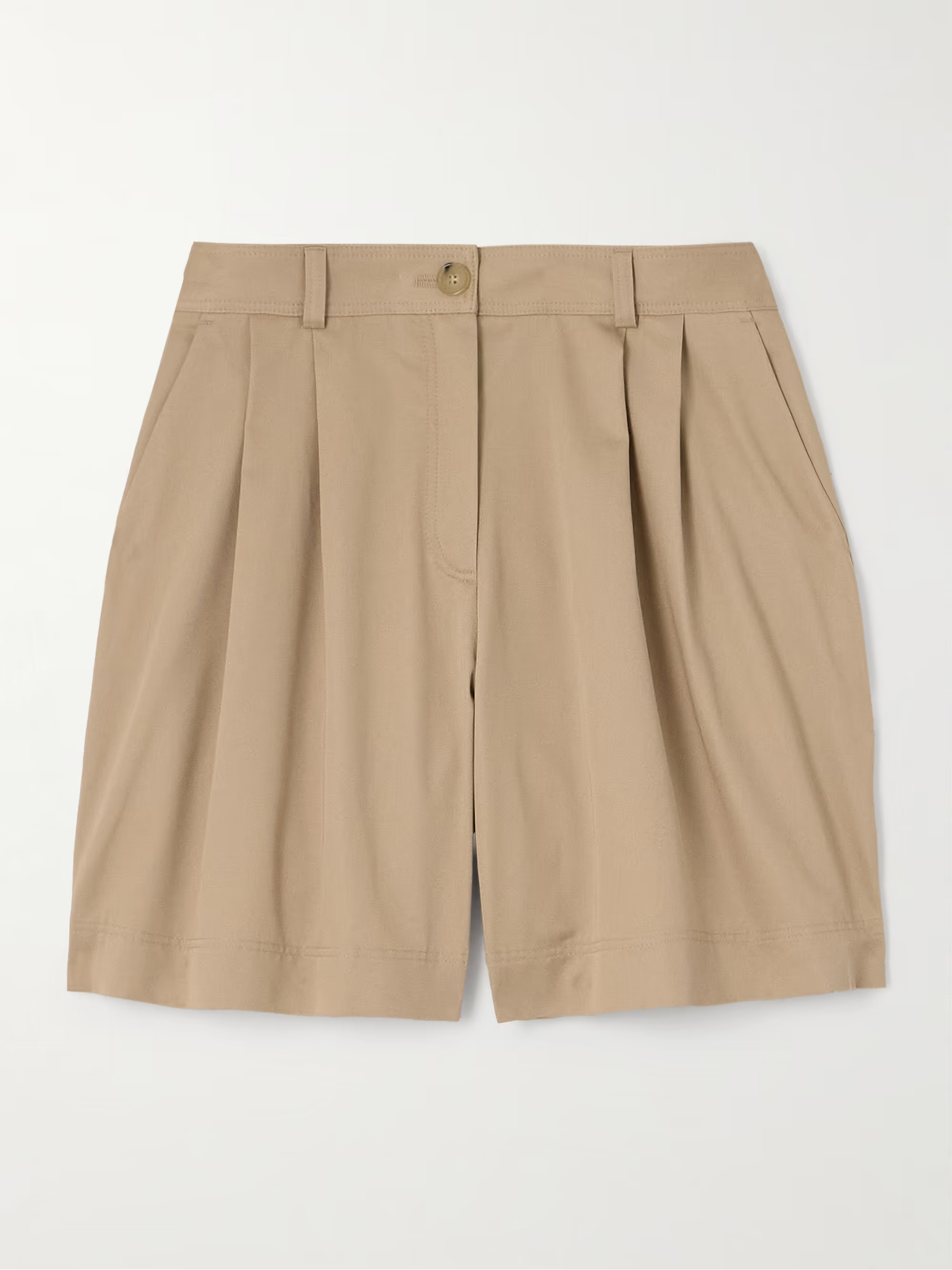 Pleated organic cotton-twill shorts | NET-A-PORTER (UK & EU)