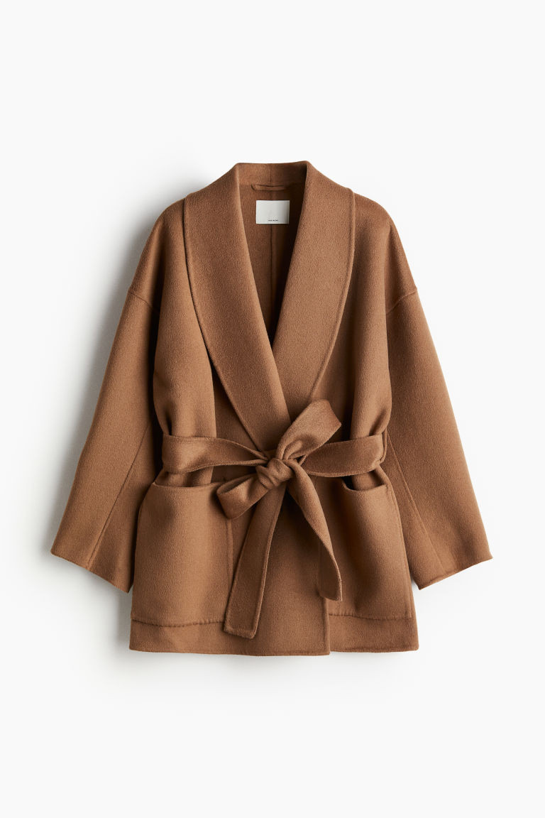 H & M - Handmade wool-blend coat - Beige | H&M (UK, MY, IN, SG, PH, TW, HK)