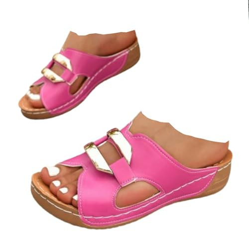 Womens Sandals: Slip On Dressy Platform Sandals Women Summer Shoes for Women Walking Sandals Dress Shoes (E-pink, Adult, Womens, 10, Digital, US Shoe System, Medium (Medium)) | Amazon (US)