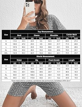 Ekouaer Pajamas 2 Piece Lounge Sets Ribbed Knit Matching Outfits T-shirt Biker Shorts Sleepwear L... | Amazon (US)
