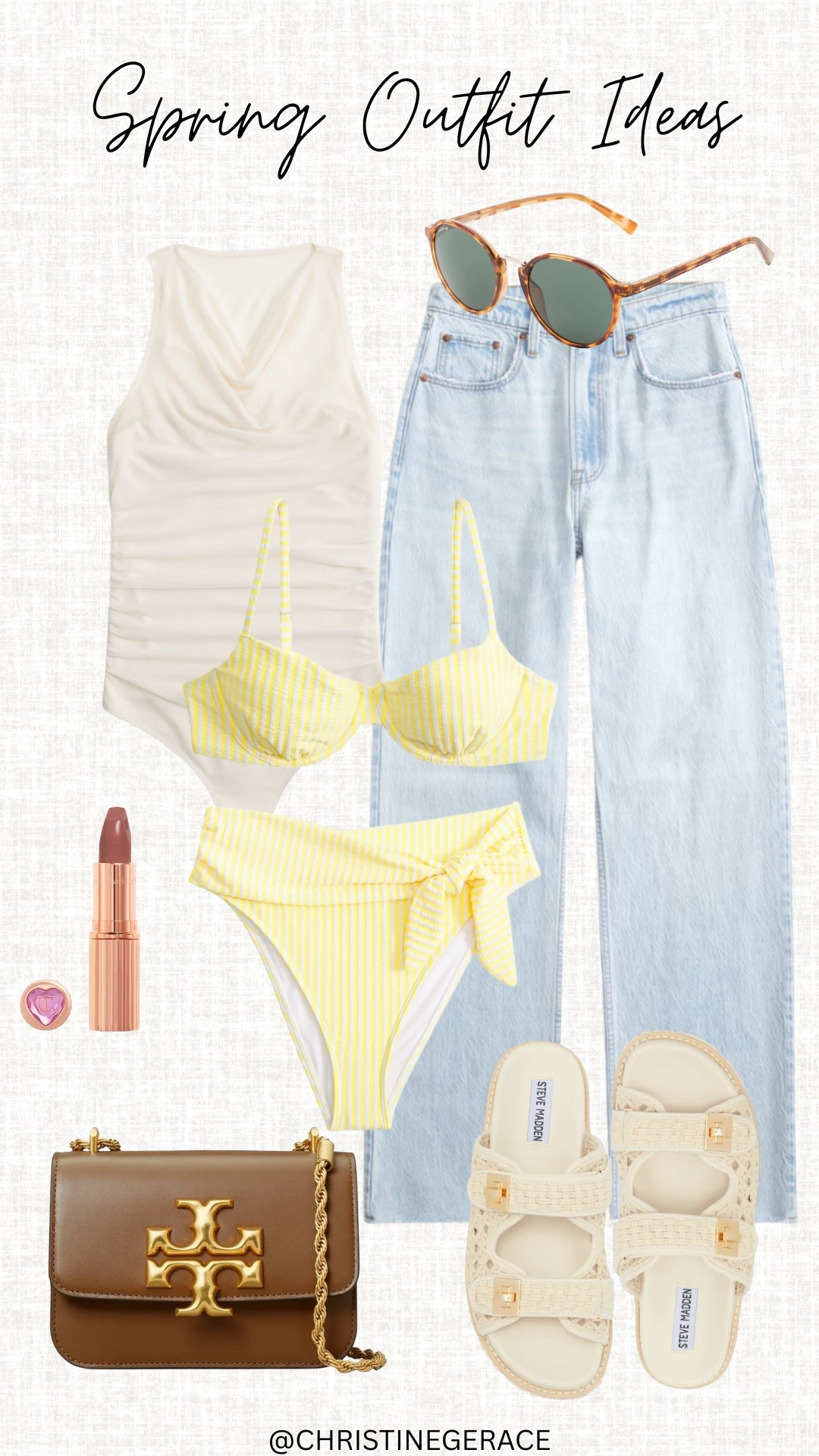 Spring outfit inspo 🌿☀️

Mostly Abercrombie finds ! 
Date night outfit, resort wear, vacation outfits, casual outfits, jeans, sandals, lipstick, spring outfit 

#LTKSeasonal #LTKStyleTip #LTKFindsUnder50