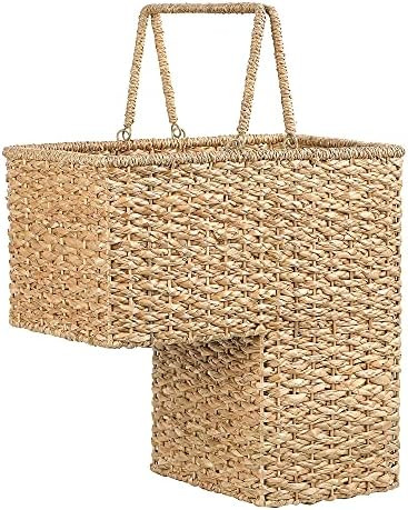 Creative Co-op EC0409 Woven & Natural Bangkuan Rope Handles Stair Basket, Natural | Amazon (US)