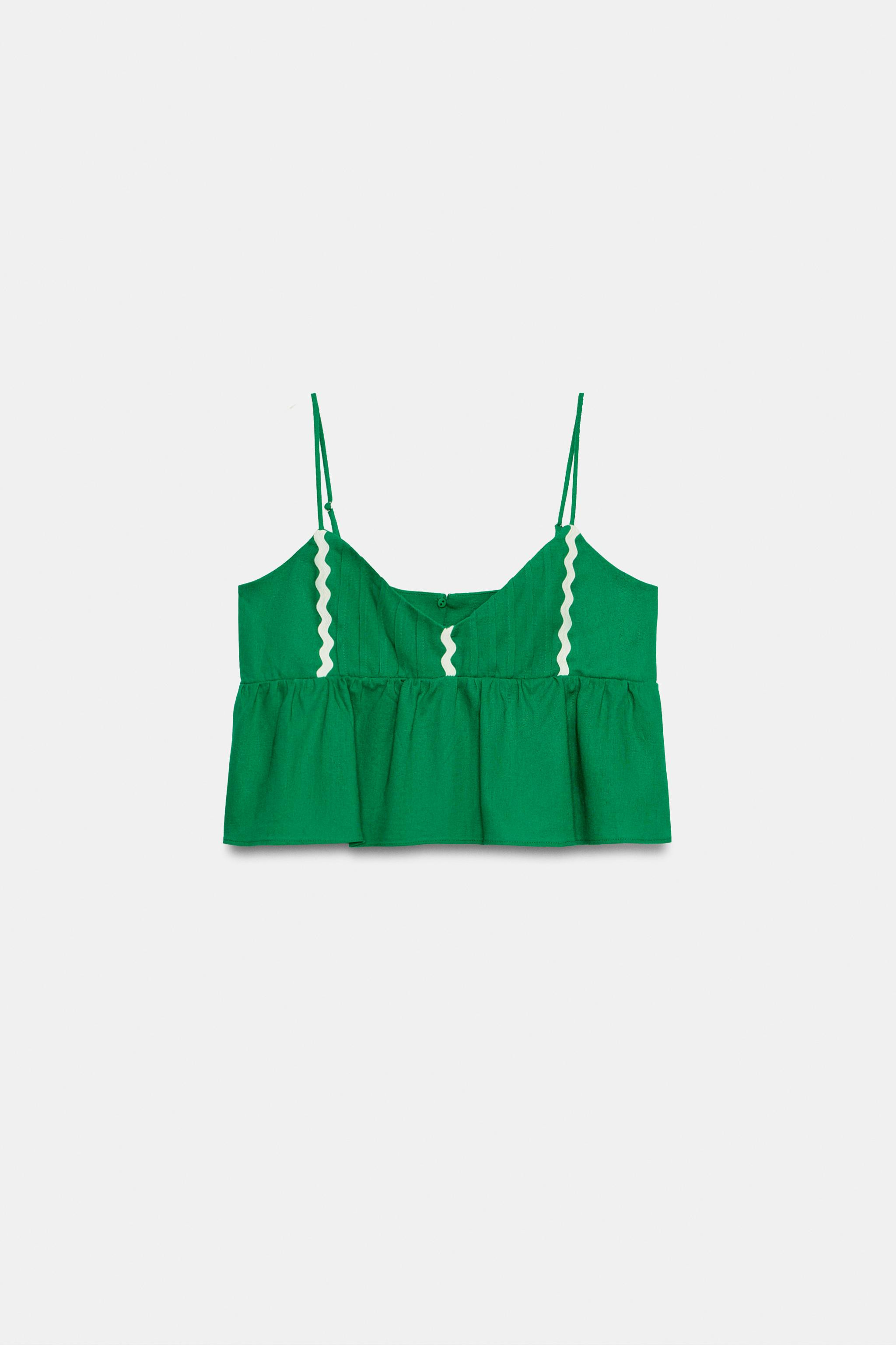 LINEN STRAP TOP | Zara US